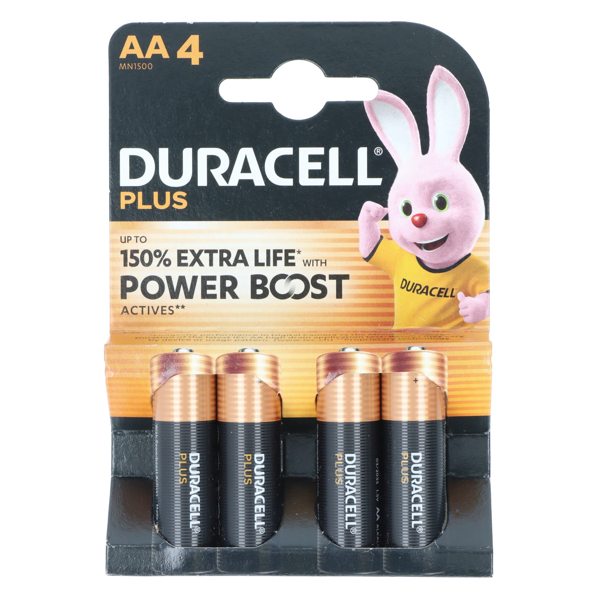 Piles Duracell Plus Power Boost MN1500 Mignon AA, blister de 4 5000394176027