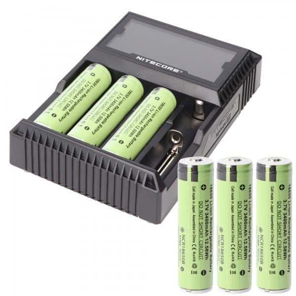 Kit énergie - 6 x 18650 plus chargeur Nitecore PREMIUM D4EU